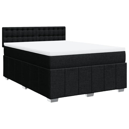 Giroletto a Molle con Materasso Nero 140x190 cm in Tessuto