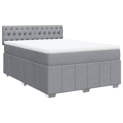 Giroletto a Molle con Materasso Grigio Chiaro 140x200cm Tessuto
