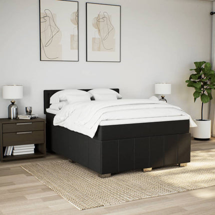 Giroletto a Molle con Materasso Nero 140x200 cm in Tessuto