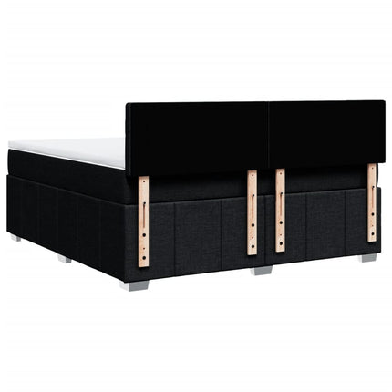 Giroletto a Molle con Materasso Nero 180x200 cm in Tessuto