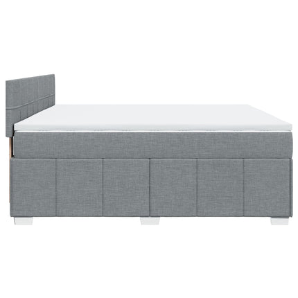 Giroletto a Molle con Materasso Grigio Chiaro 200x200cm Tessuto