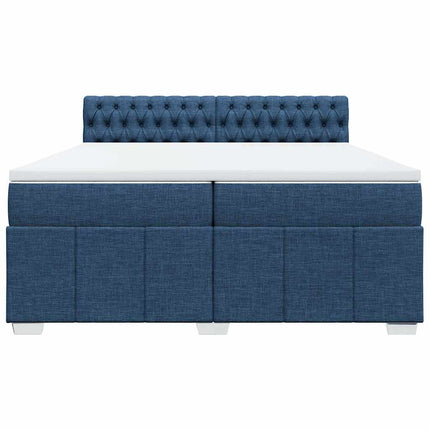 Giroletto a Molle con Materasso Blu 200x200 cm in Tessuto