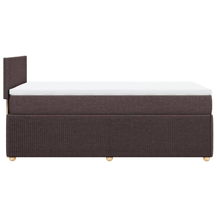 Giroletto a Molle con Materasso Marrone Scuro 80x200 cm Tessuto