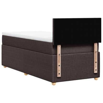 Giroletto a Molle con Materasso Marrone Scuro 80x200 cm Tessuto