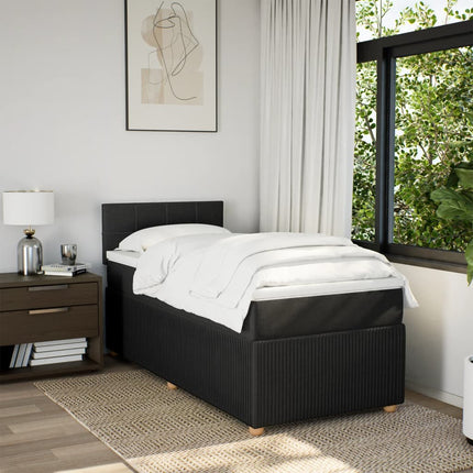 Giroletto a Molle con Materasso Nero 80x200 cm inTessuto