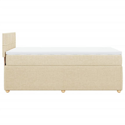 Giroletto a Molle con Materasso Crema 90x190 cm in Tessuto