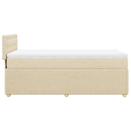Giroletto a Molle con Materasso Crema 90x190 cm in Tessuto