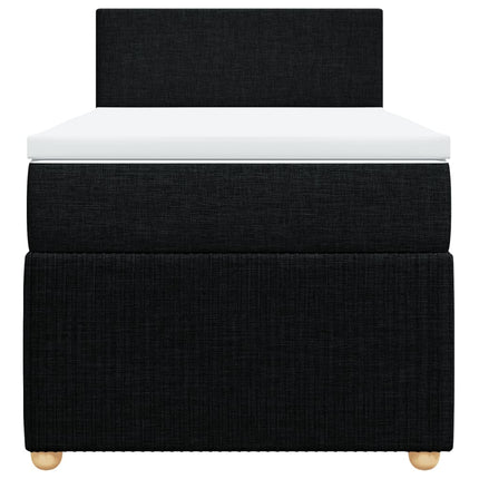 Giroletto a Molle con Materasso Nero 90x200 cm in Tessuto