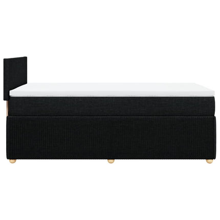 Giroletto a Molle con Materasso Nero 90x200 cm in Tessuto