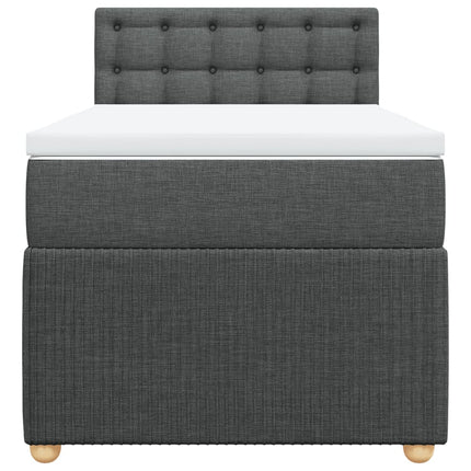 Giroletto a Molle con Materasso Grigio Scuro 90x200 cm Tessuto