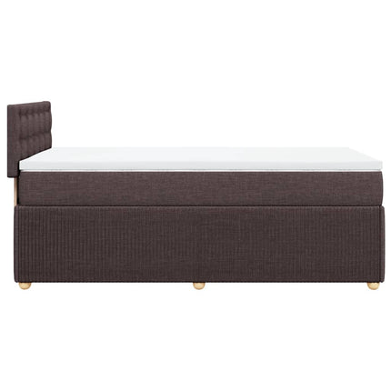 Giroletto a Molle con Materasso Marrone Scuro 100x200cm Tessuto
