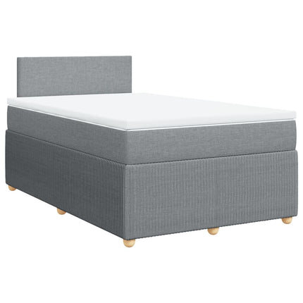 Giroletto a Molle con Materasso Grigio Chiaro 120x190cm Tessuto