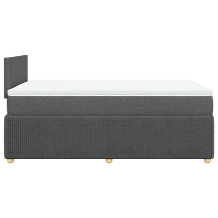 Giroletto a Molle con Materasso Grigio Scuro 120x190cm Tessuto