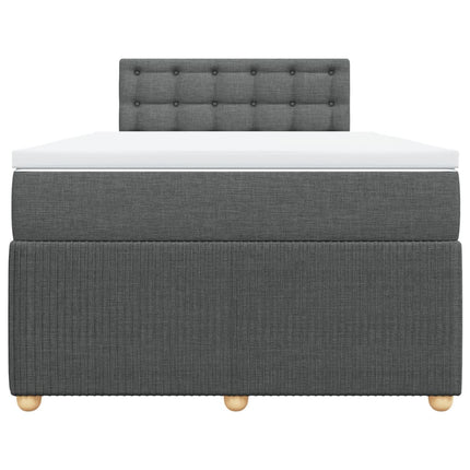 Giroletto a Molle con Materasso Grigio Scuro 120x190cm Tessuto