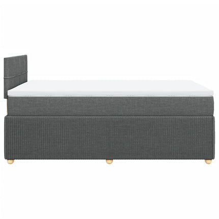 Giroletto a Molle con Materasso Grigio Scuro 120x200 cm Tessuto