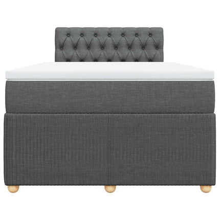 Giroletto a Molle con Materasso Grigio Scuro 120x200 cm Tessuto