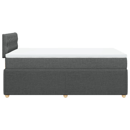 Giroletto a Molle con Materasso Grigio Scuro 120x200 cm Tessuto