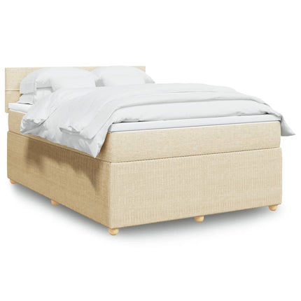 Giroletto a Molle con Materasso Crema 140x200 cm in Tessuto
