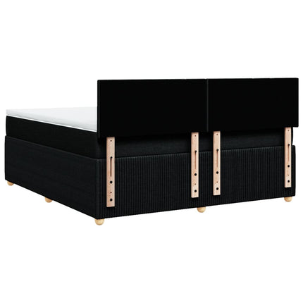 Giroletto a Molle con Materasso Nero 180x200 cm in Tessuto