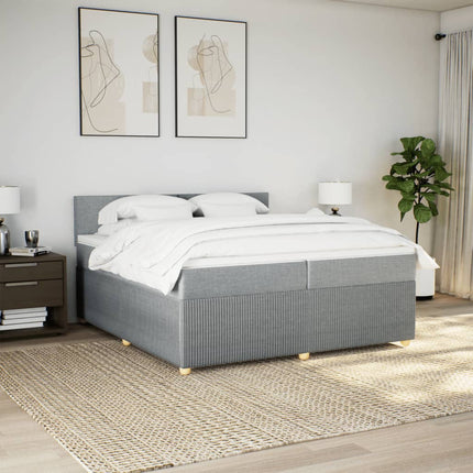 Giroletto a Molle con Materasso Grigio Chiaro 200x200cm Tessuto