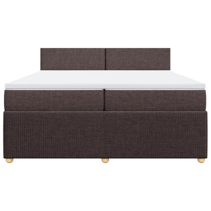 Giroletto a Molle con Materasso Marrone Scuro 200x200cm Tessuto