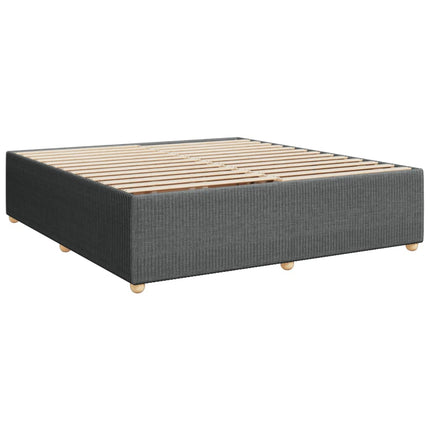 Giroletto a Molle con Materasso Grigio Scuro 200x200 cm Tessuto