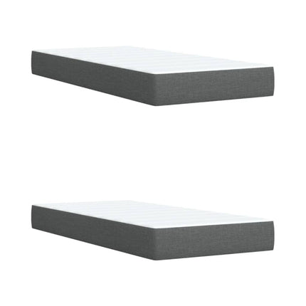 Giroletto a Molle con Materasso Grigio Scuro 200x200 cm Tessuto