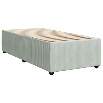 Giroletto a Molle con Materasso Grigio Chiaro 90x190 cm Velluto