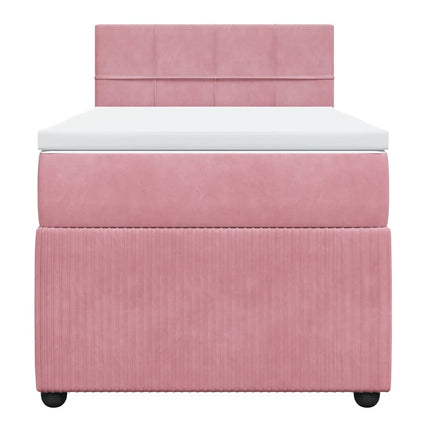 Giroletto a Molle con Materasso Rosa 100x200 cm in Velluto
