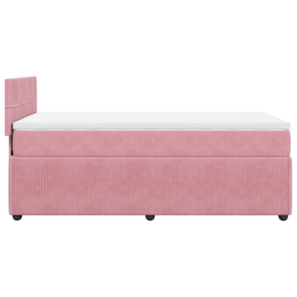 Giroletto a Molle con Materasso Rosa 100x200 cm in Velluto