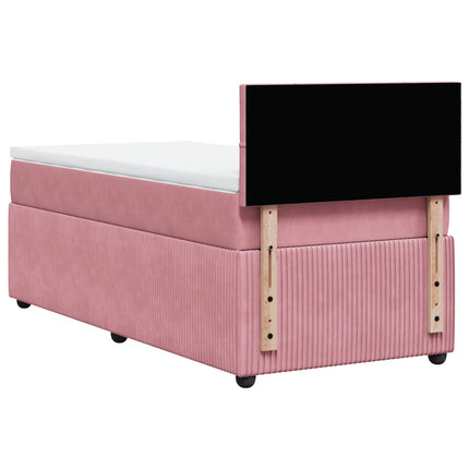 Giroletto a Molle con Materasso Rosa 100x200 cm in Velluto