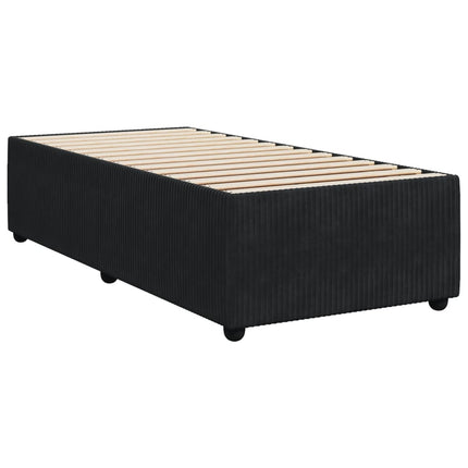 Giroletto a Molle con Materasso Nero 100x200 cm in Velluto