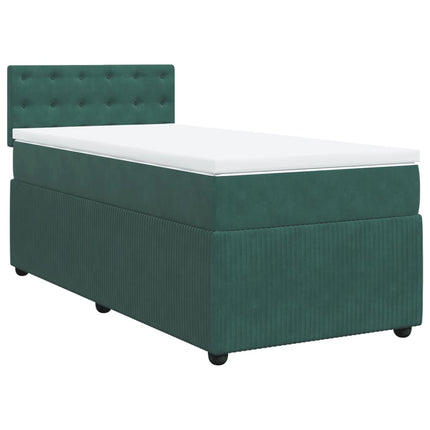 Giroletto a Molle con Materasso Verde Scuro 100x200 cm Velluto