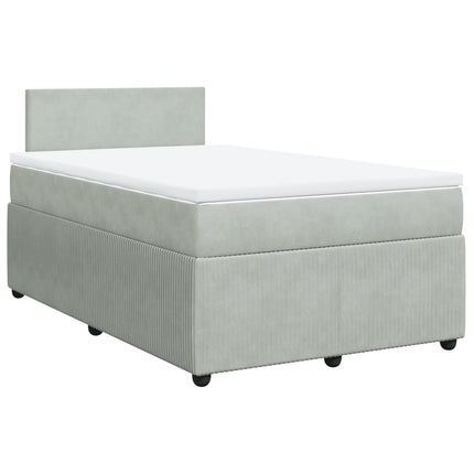 Giroletto a Molle con Materasso Grigio Chiaro 120x200cm Velluto