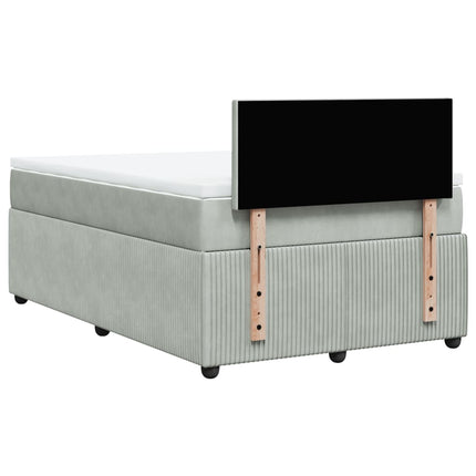 Giroletto a Molle con Materasso Grigio Chiaro 120x200cm Velluto