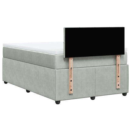 Giroletto a Molle con Materasso Grigio Chiaro 120x200cm Velluto