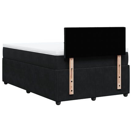 Giroletto a Molle con Materasso Nero 120x200 cm in Velluto