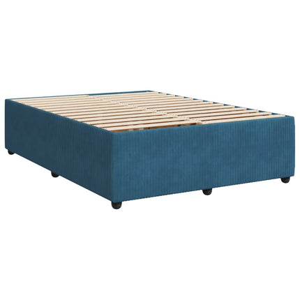 Giroletto a Molle con Materasso Blu 140x190 cm in Velluto