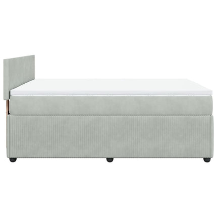 Giroletto a Molle con Materasso Grigio Chiaro 160x200cm Velluto