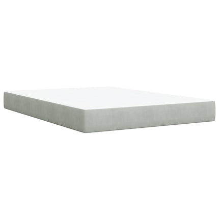 Giroletto a Molle con Materasso Grigio Chiaro 160x200cm Velluto