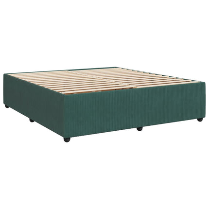 Giroletto a Molle con Materasso Verde Scuro 180x200 cm Velluto
