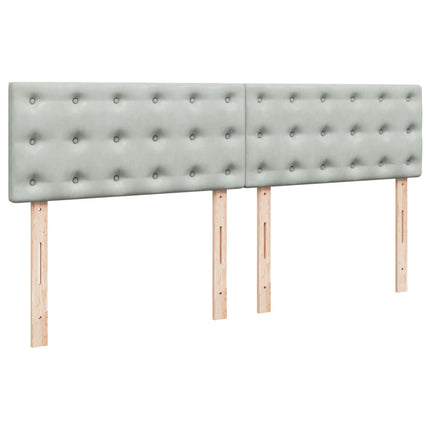 Giroletto a Molle con Materasso Grigio Chiaro 180x200cm Velluto