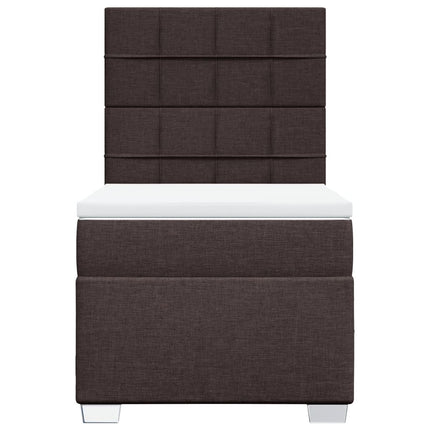 Giroletto a Molle con Materasso Marrone Scuro 80x200 cm Tessuto