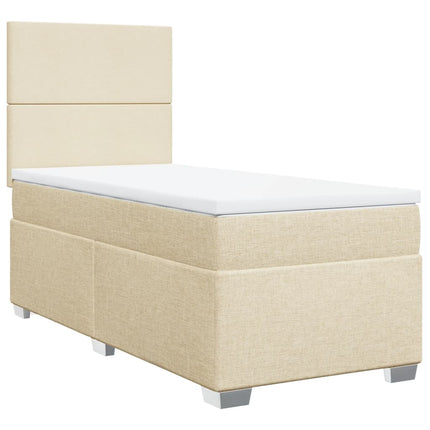 Giroletto a Molle con Materasso Crema 90x190 cm in Tessuto