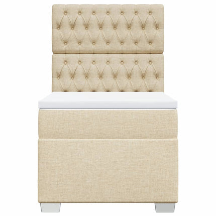Giroletto a Molle con Materasso Crema 90x190 cm in Tessuto