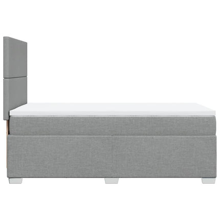Giroletto a Molle con Materasso Grigio Chiaro 90x200 cm Tessuto