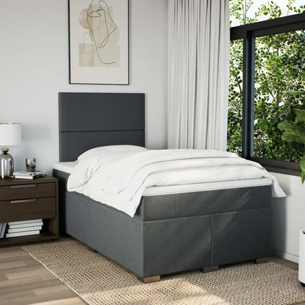 Giroletto a Molle con Materasso Grigio Scuro 120x190cm Tessuto