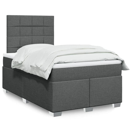 Giroletto a Molle con Materasso Grigio Scuro 120x190cm Tessuto