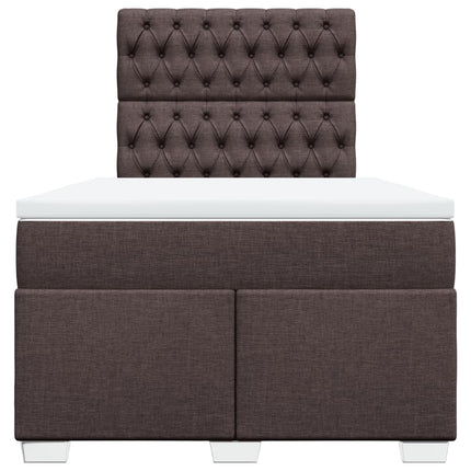 Giroletto a Molle con Materasso Marrone Scuro 120x190cm Tessuto