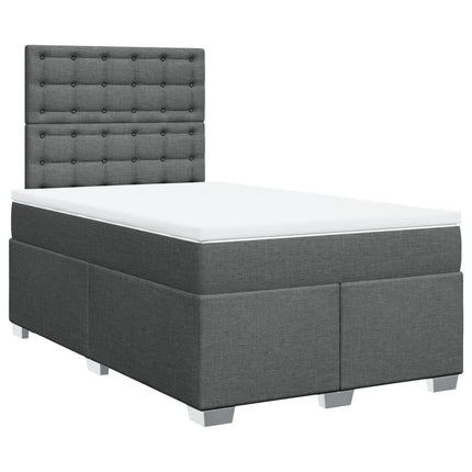 Giroletto a Molle con Materasso Grigio Scuro 120x190cm Tessuto